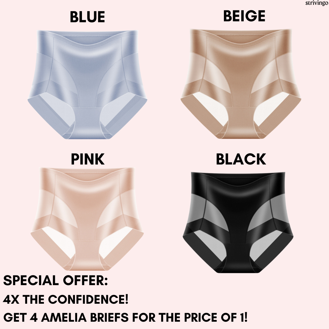 Amelia Seamless Ice Silk High Waist Bodycon Briefs (4-Pack)
