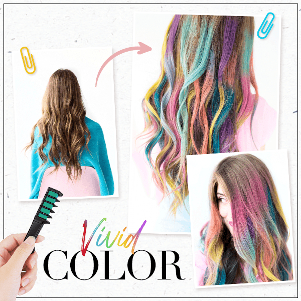 Kolocomb Temporary Hair Coloring Chalk Comb | Set of 10 Colors