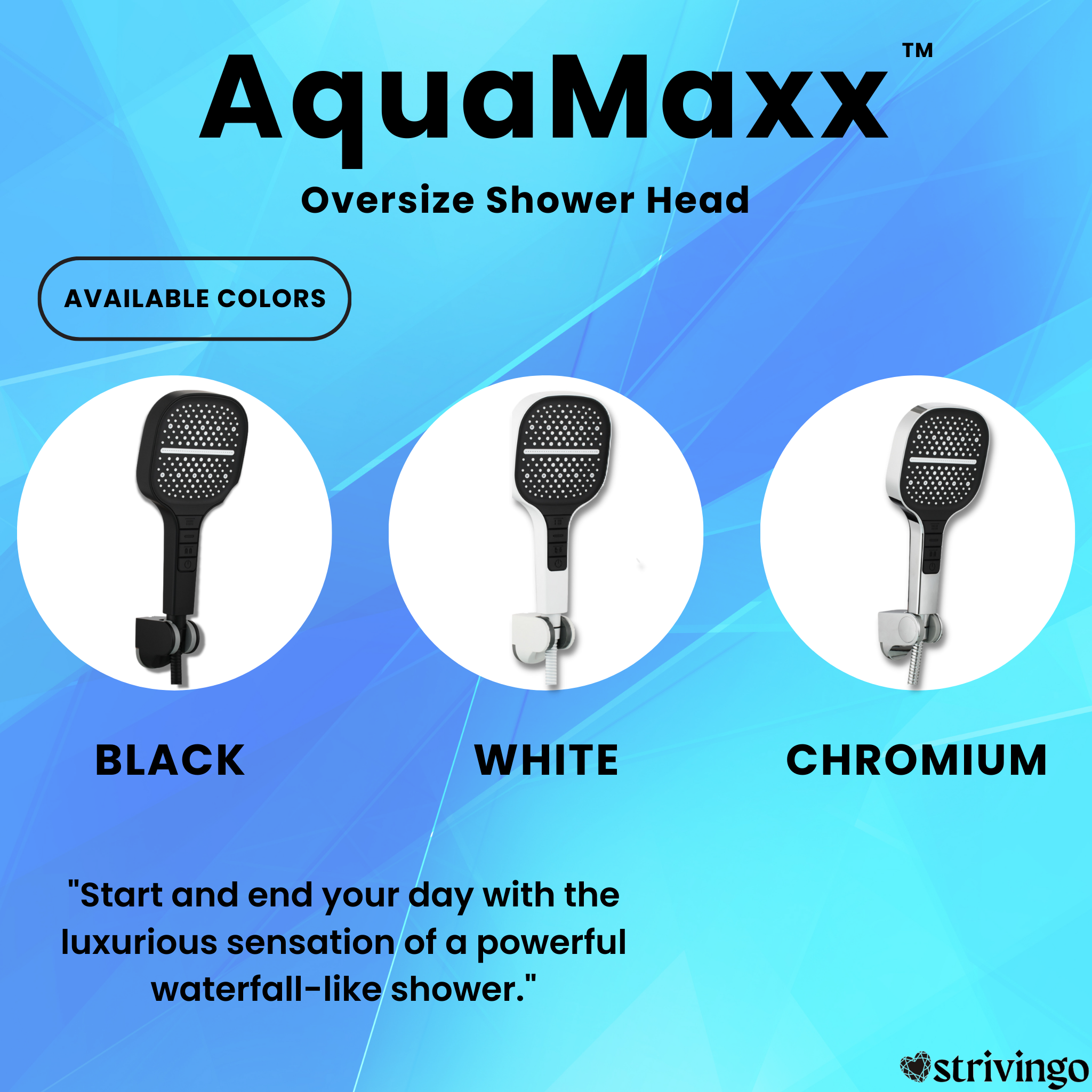 AquaMaxx™ Oversized 7 Modes Shower Head incl. Hose & Holder