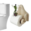 | BathroomBuddy™ - Frog riding bicycle toilet roll holder