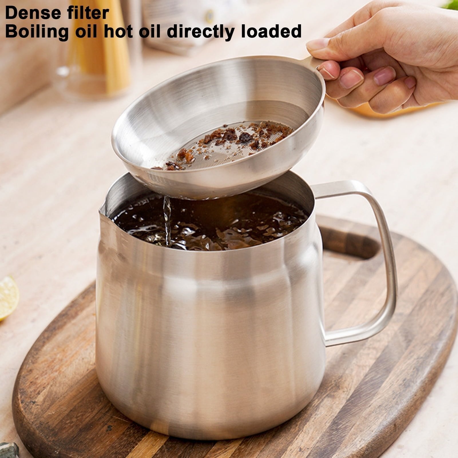 2-in-1 Oil Strainer Pot | Simplify Frying and Reuse Oil with Ease!