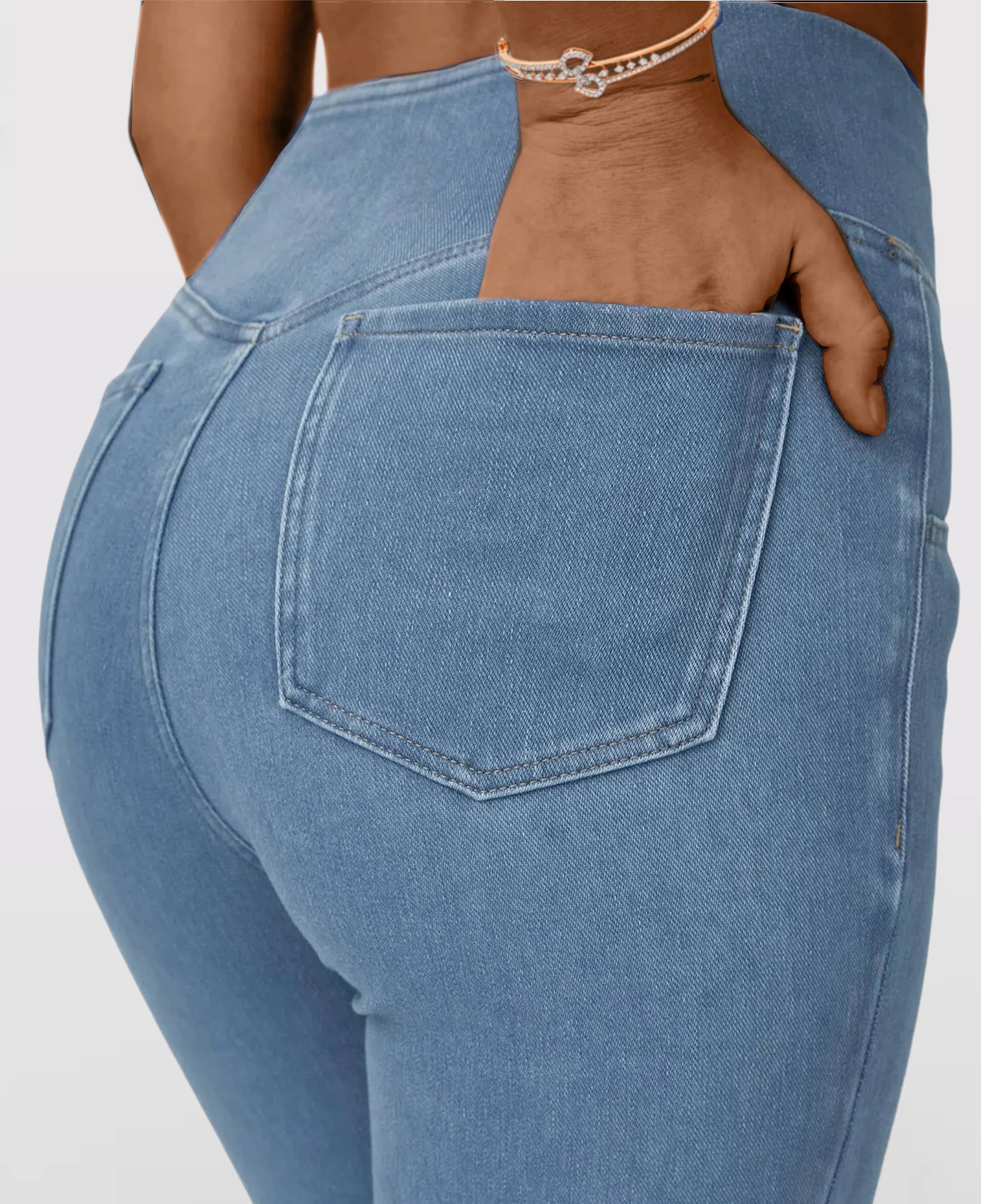 Beatrice™ - High-waisted crossover jeans