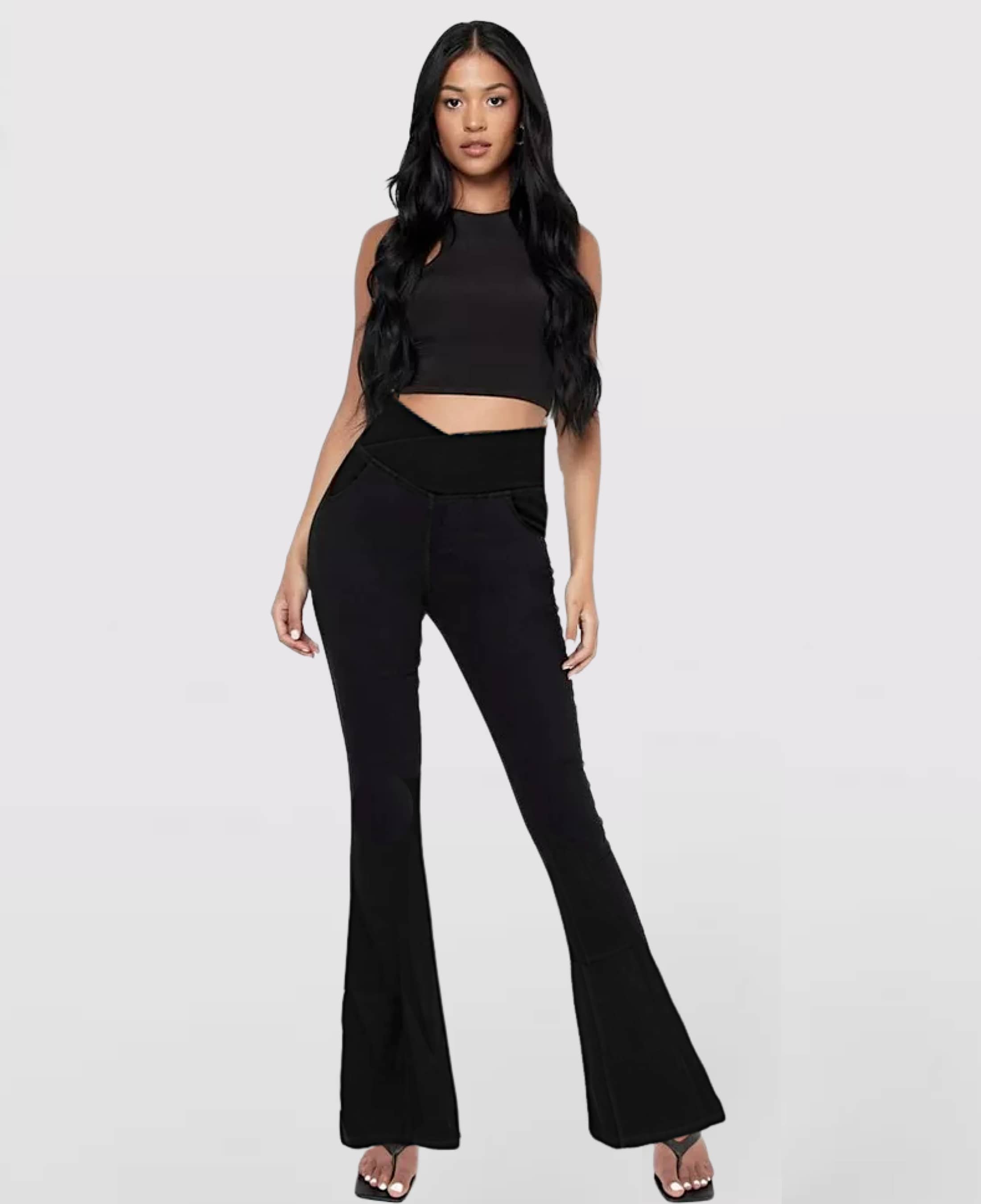 Beatrice™ - High-waisted crossover jeans