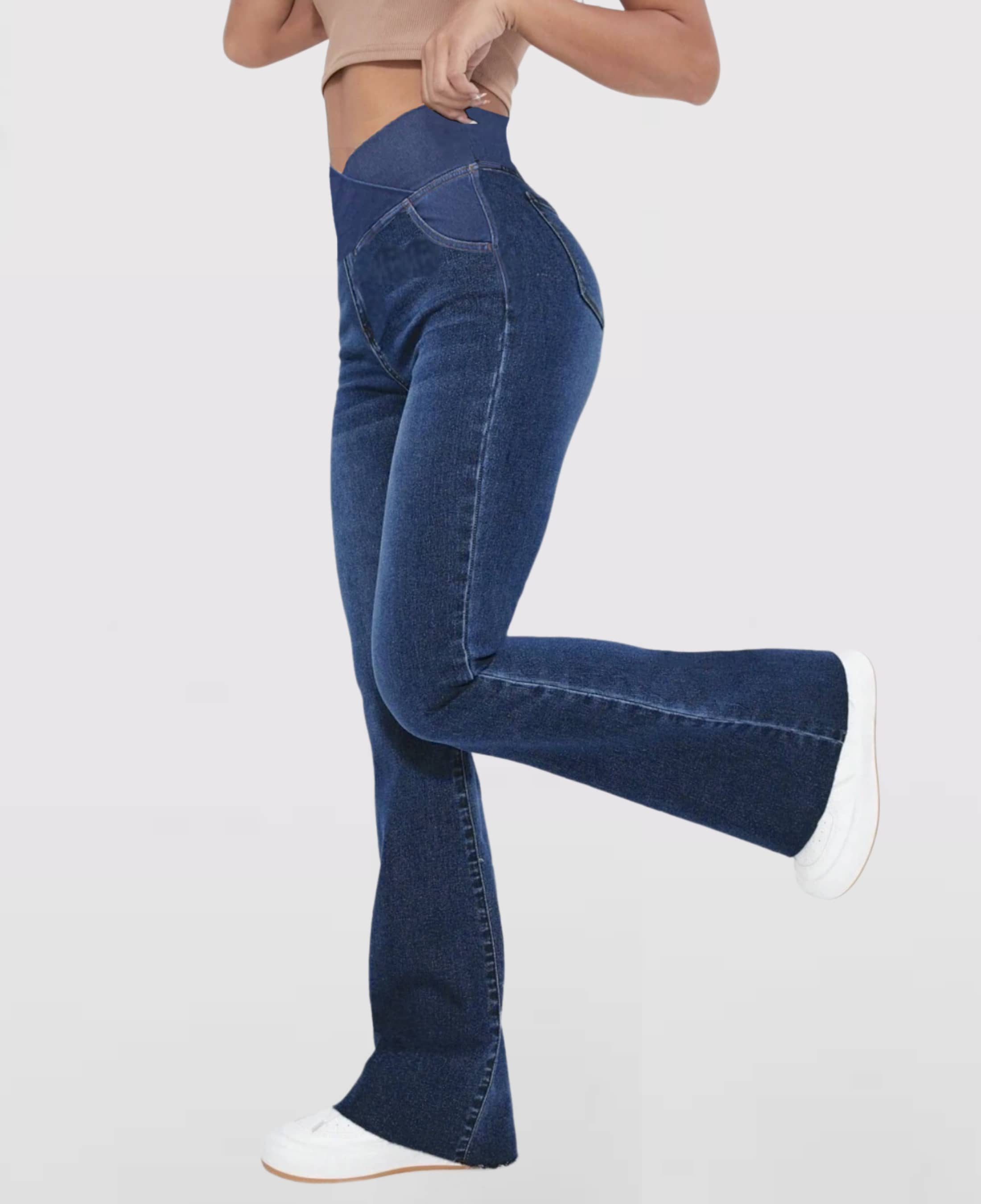 Beatrice™ - High-waisted crossover jeans