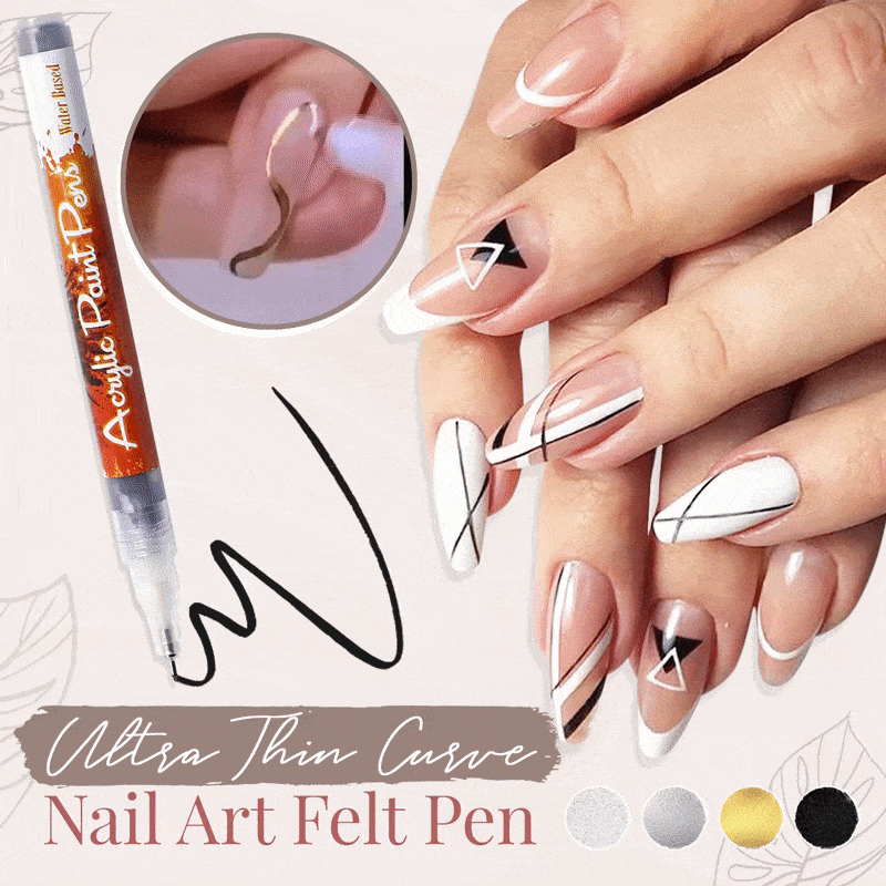 NailPen™ - Ultra-thin curved manicure felt tip pen