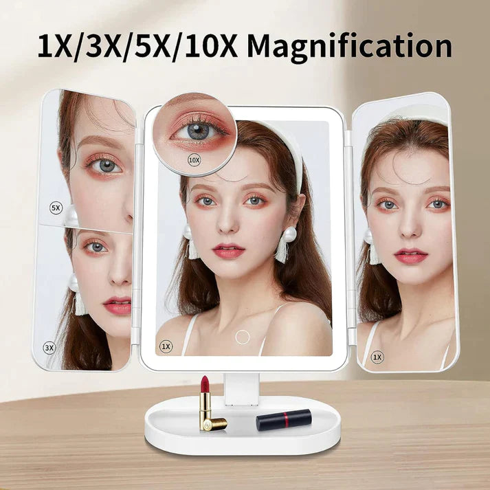 ! | iMirror™ Tri-Fold LED Makeup Mirror