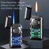 Doppelflammen-Feuerzeug™ Wiederaufladbar mit farbigen Lichtern