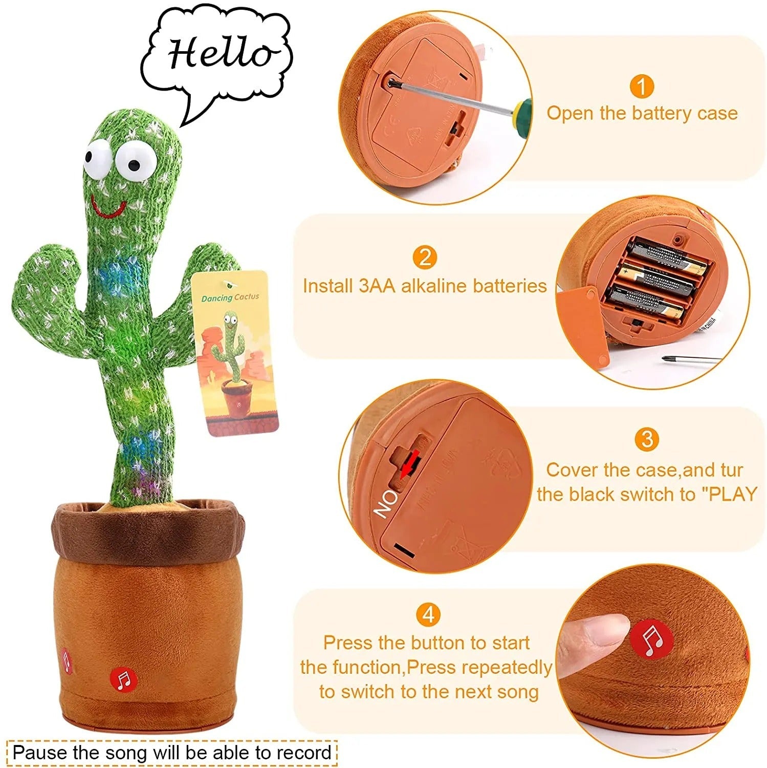 CactusPal™ - Singing, dancing, talking cactus toy