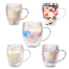 Floramug Double-Layer Glass Coffee Mug with Dried Flowers