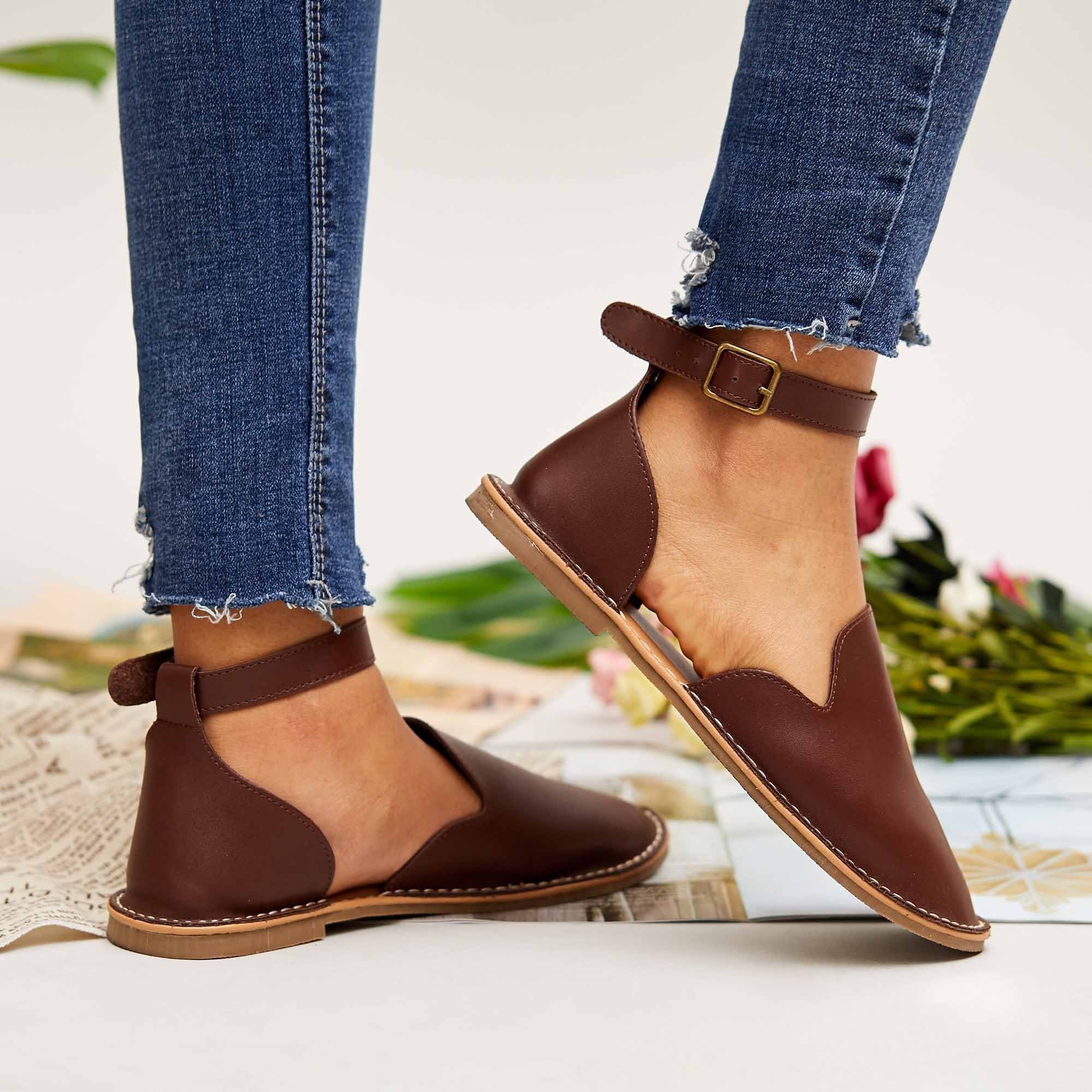 FemiOrtho™ - Women's orthopaedic slip-on ankle buckle flats [Last Day Off]