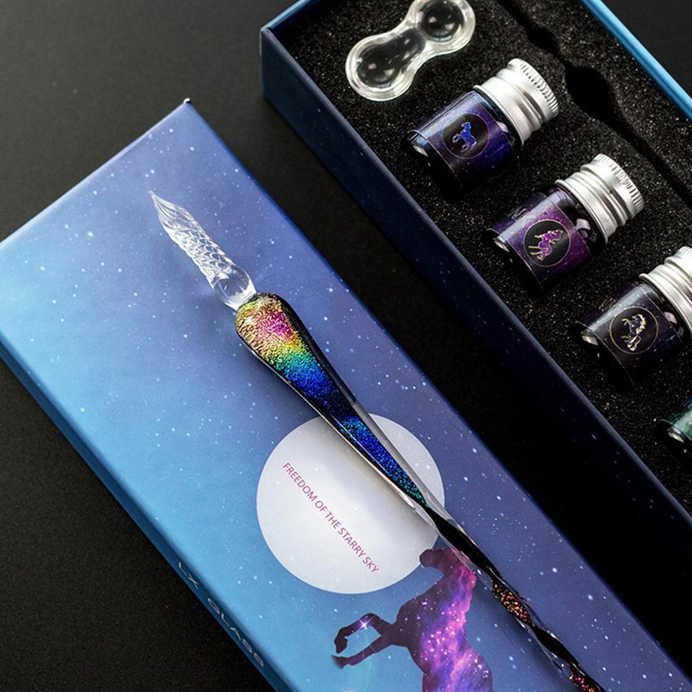 Picasso™ - Handcrafted crystal calligraphy pen and color set for magnificent artistry [last day discount]