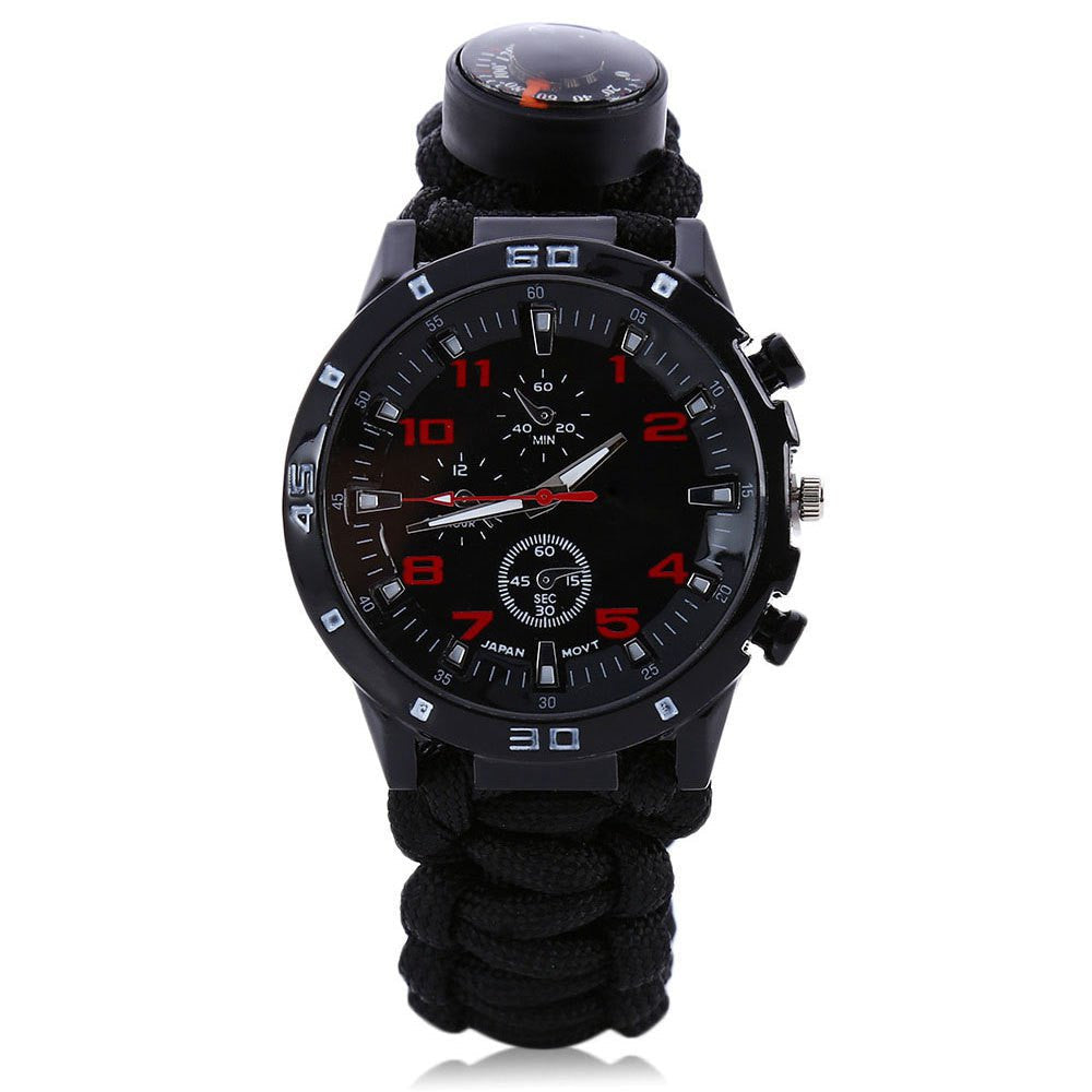 Multifunction Survival Paracord Bracelet Watch
