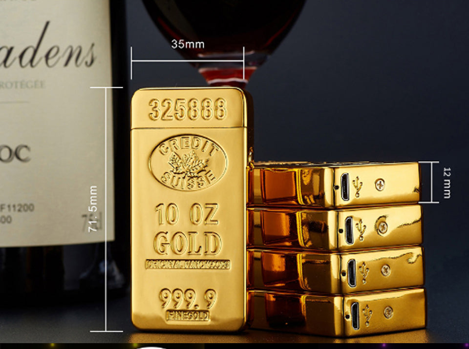 GOLD USB DUAL ARC FLAMELESS LIGHTER.