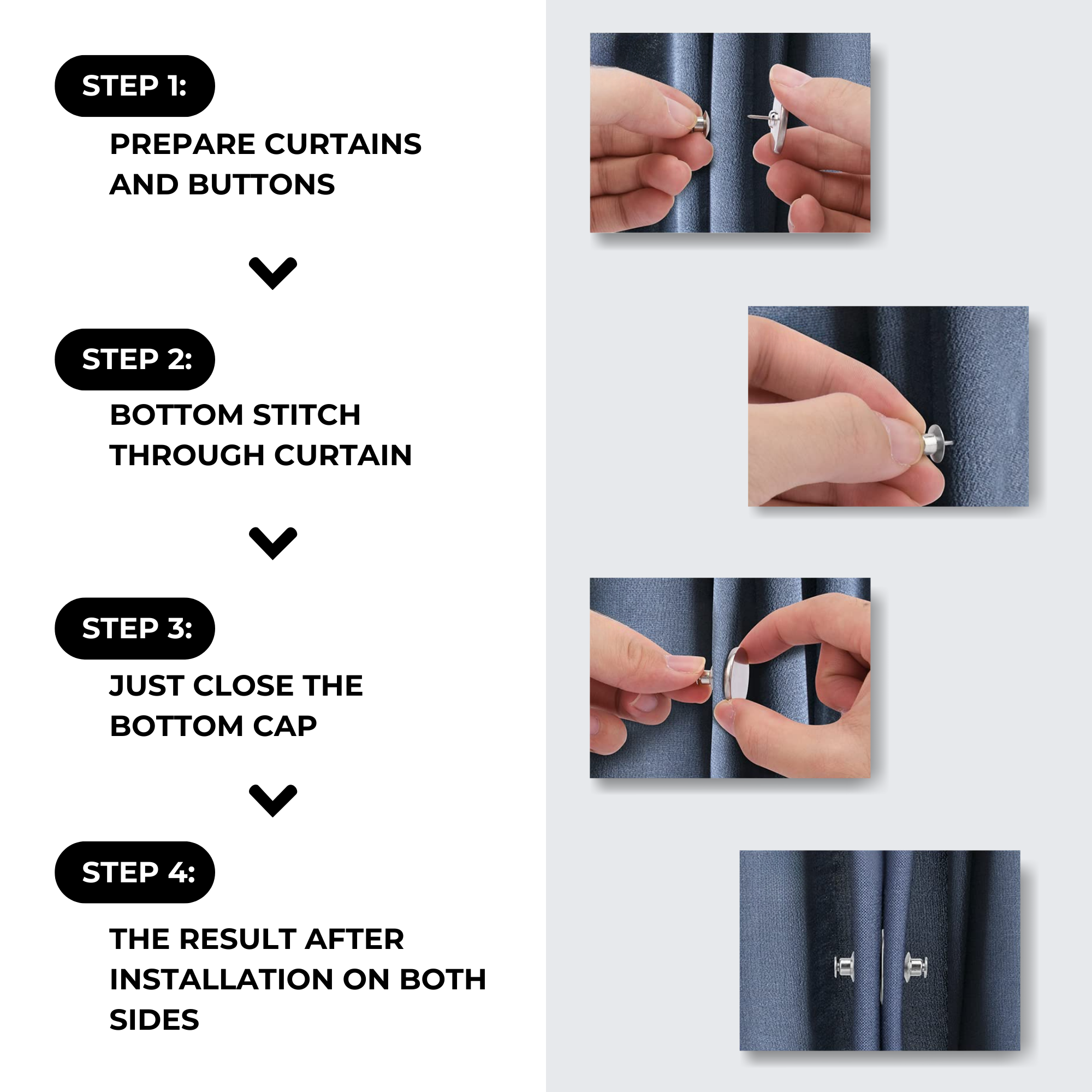Drapeclip Magnetic Curtain Buttons - Set Of 16PCS