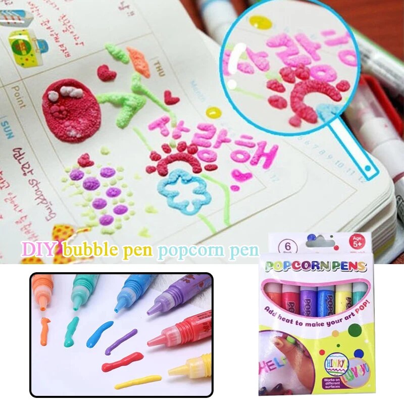 | Poppen DIY Bubble Popcorn Drawing Pens Set of 6