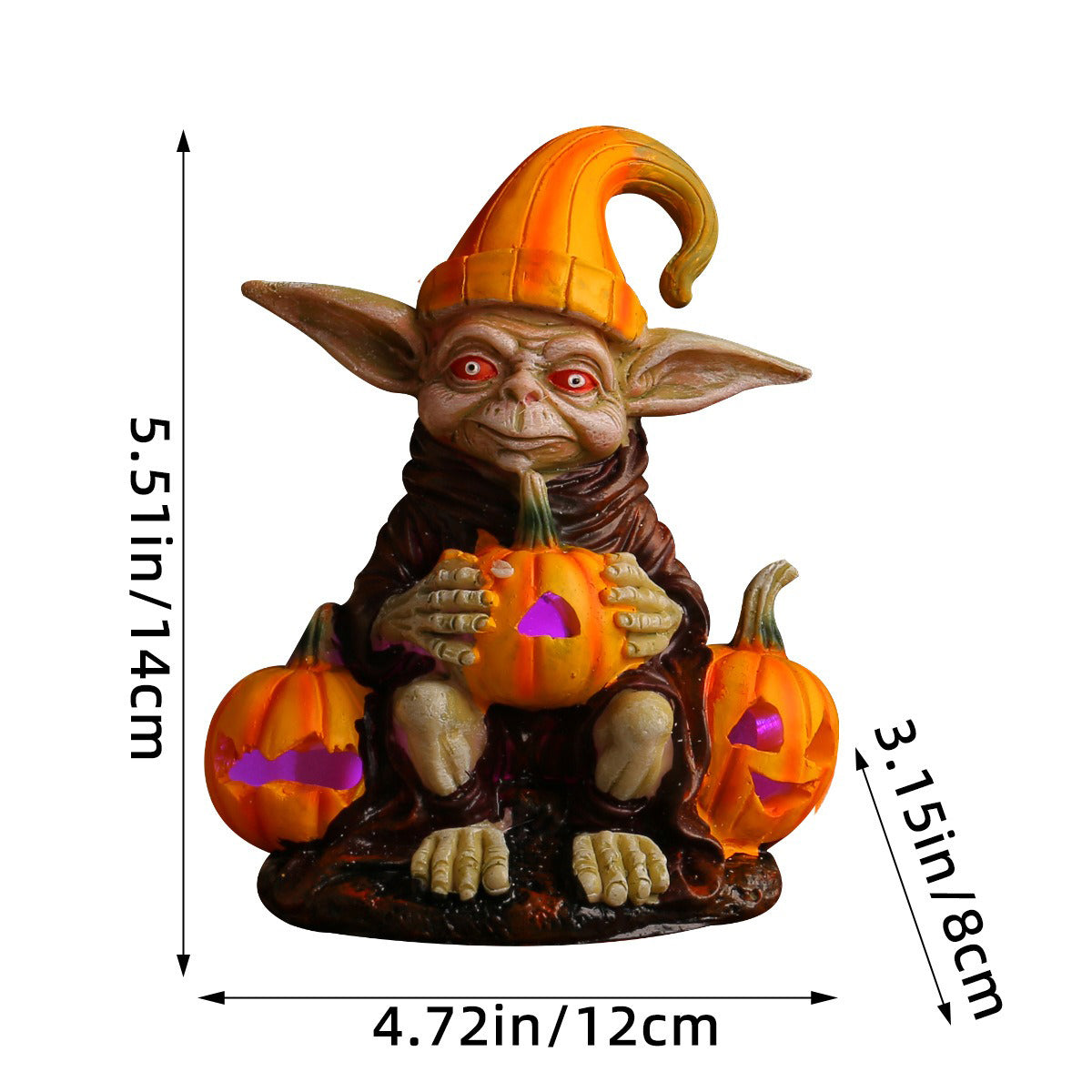 Ghoulie Halloween Resin Statue with Pumpkin Lamp | BUY 1 GET 1 FREE