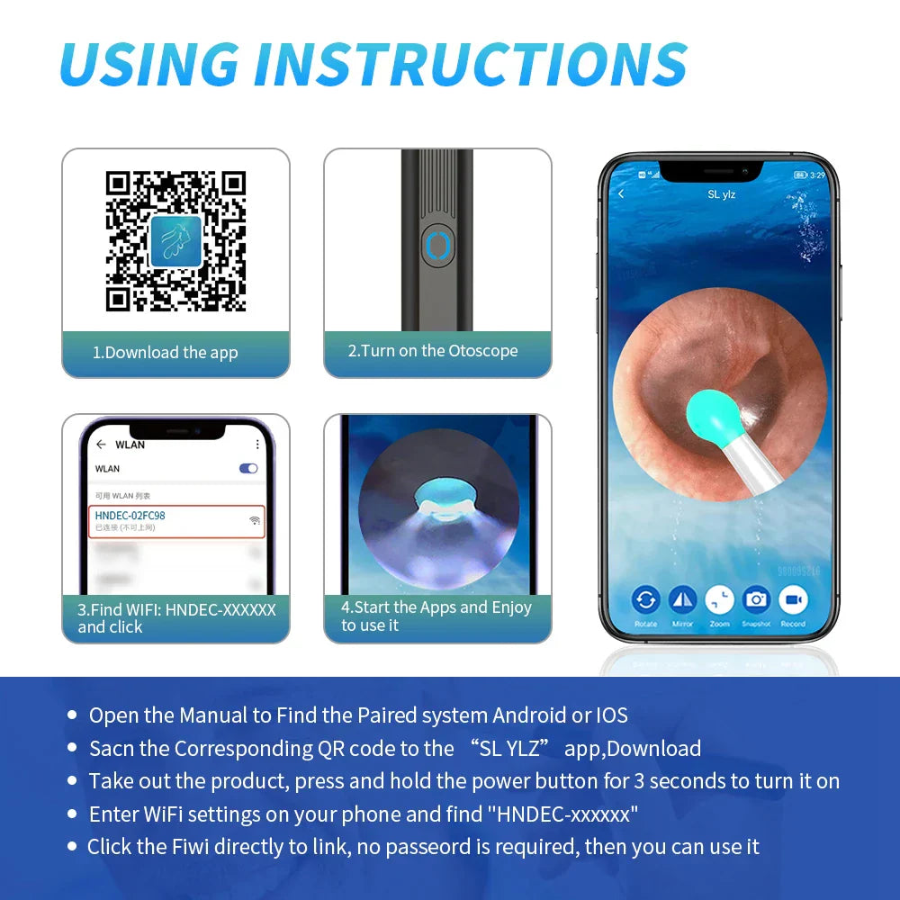CleanEars™ - 360° wireless smart ear cleaner with camera for effortless ear cleaning