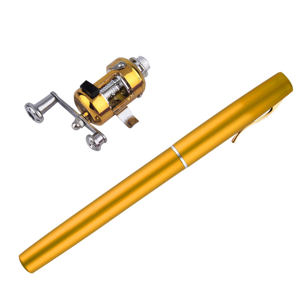 Mini Telescopic Pocket Pen Fishing Rod + Reel.