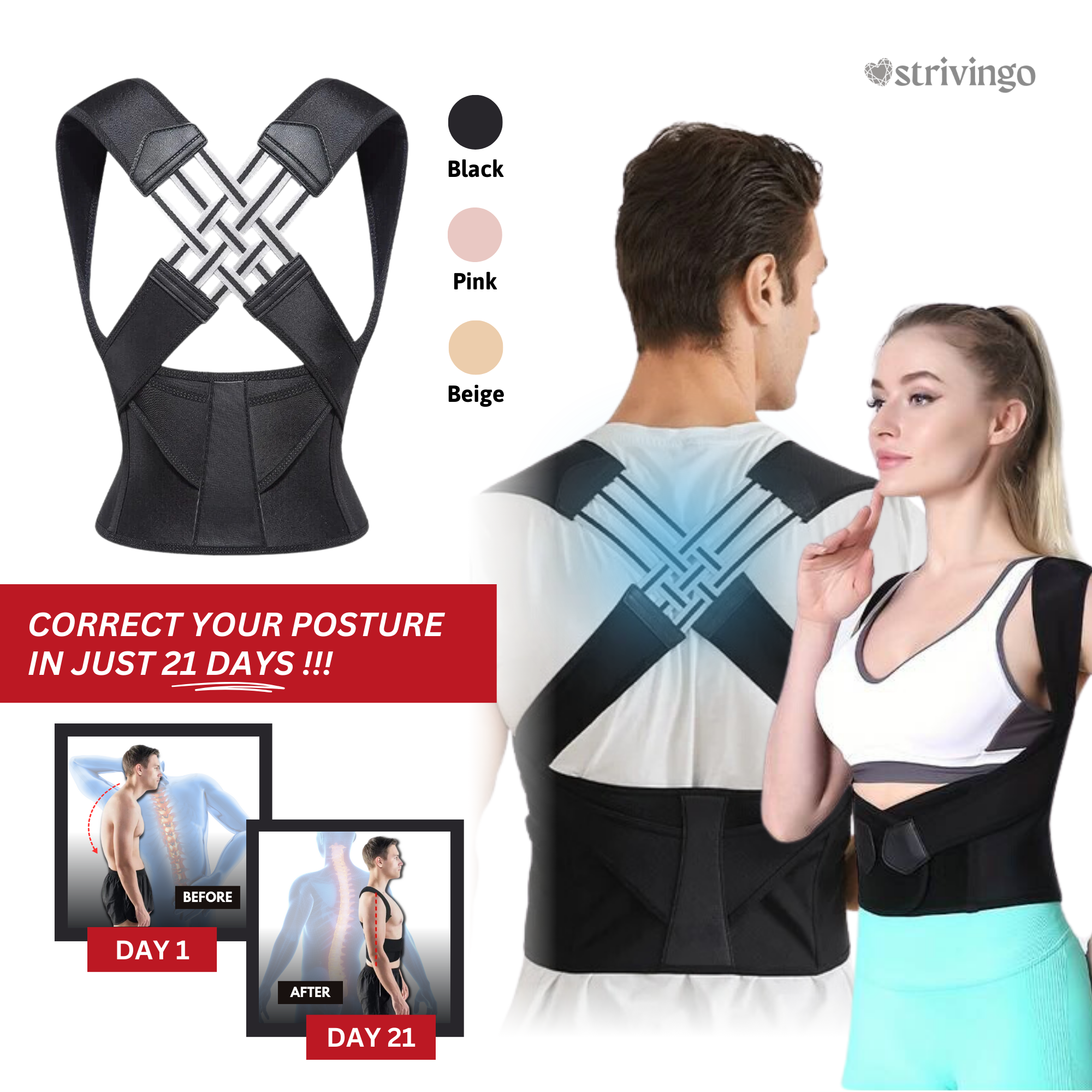 Backfix™ Adjustable Back Posture Belt