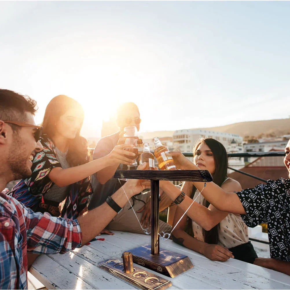 Ring-Game™ - Wooden ring toss drinking game