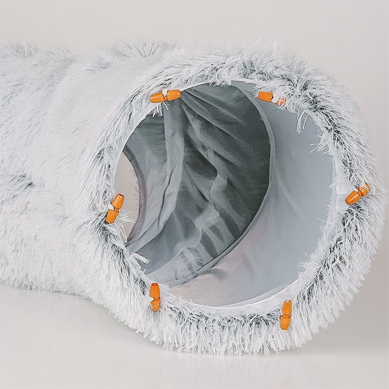 PlushParadise™ - 2-in-1 Round Cat Bed and Tunnel Toy