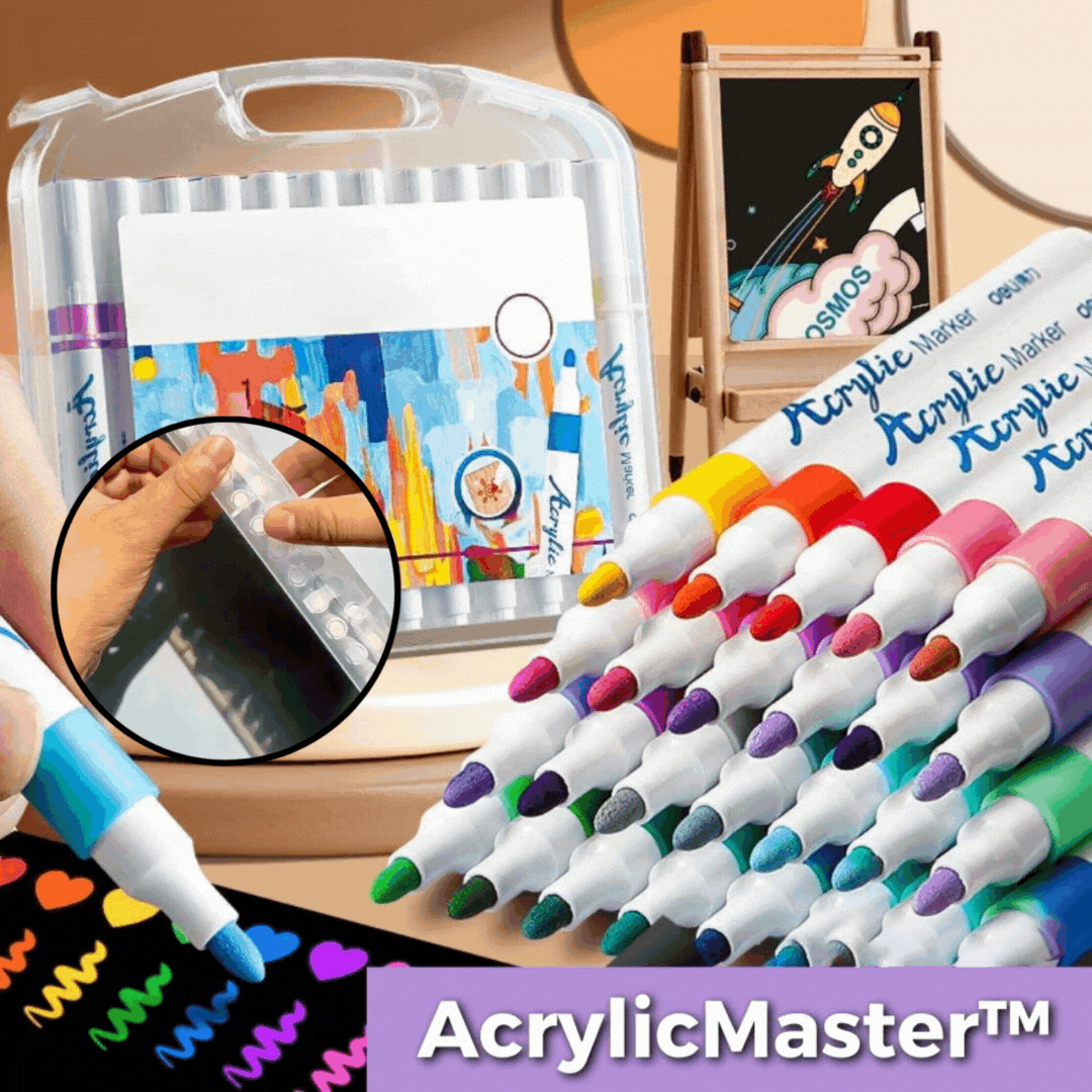AcrylicMaster™ - Complete acrylic marker set with 24 colors