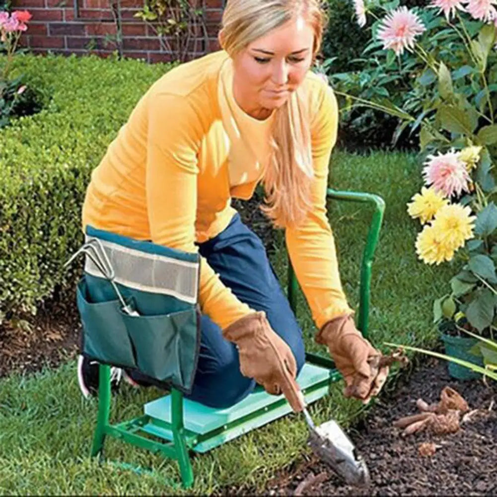 GardenBliss™ - the ultimate 2-in-1 kneeling bench with high comfort and tool pockets!