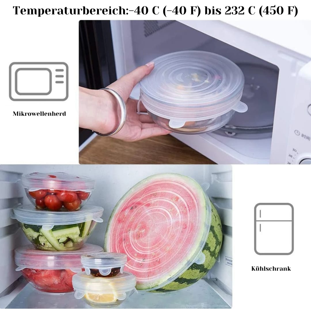 Leqer™ - Silicone expandable lids (6 pieces)