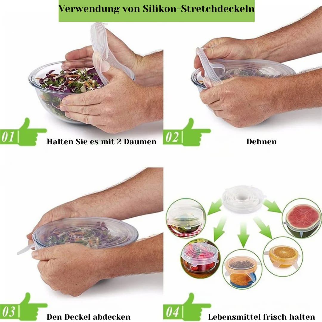 Leqer™ - Silicone expandable lids (6 pieces)