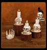 | Skullight 3pc Halloween Skull Candle Holder Set