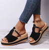 Lederina™ - Leather wedge sandals for women