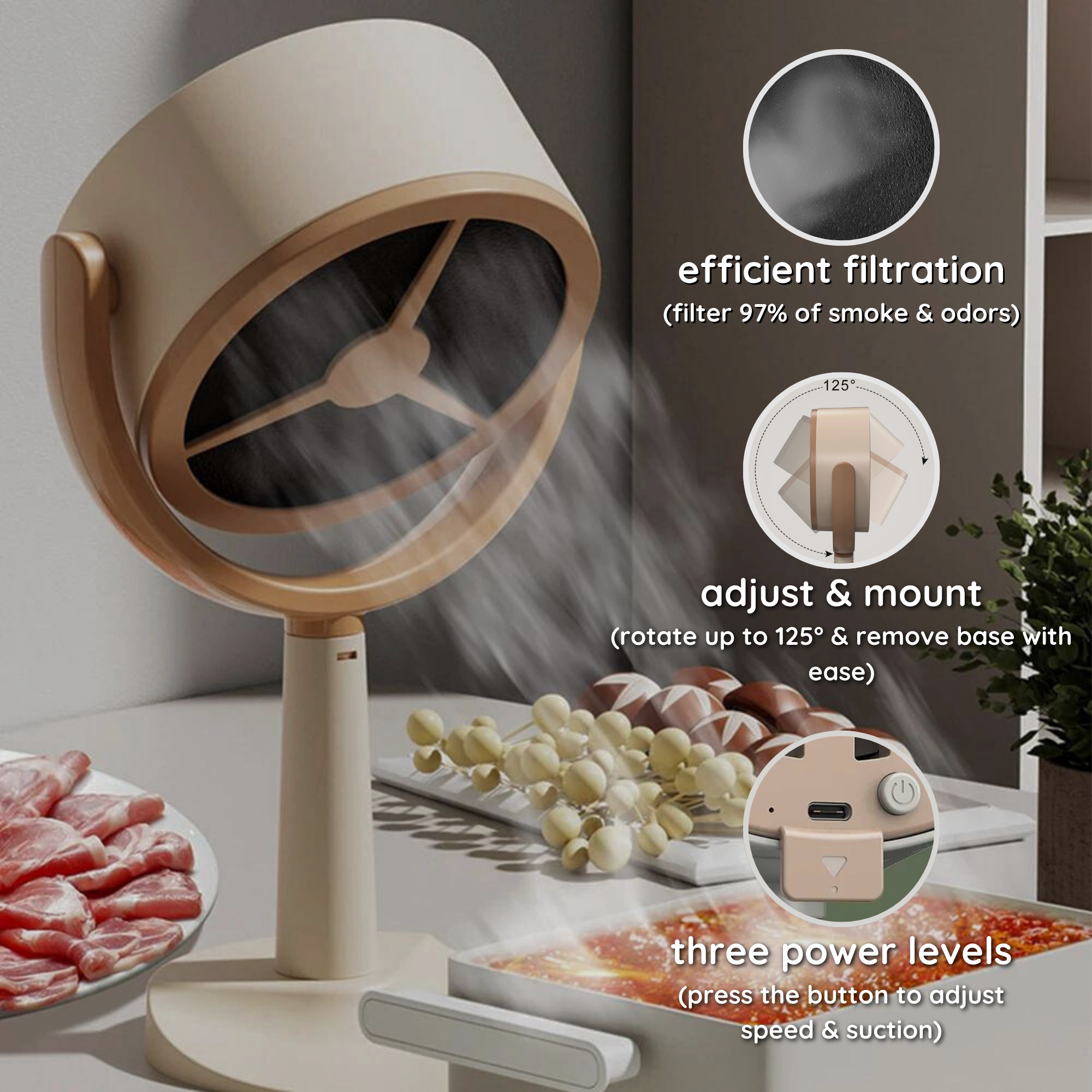 SmokeSmell™ - Extractor hood with adjustable angle