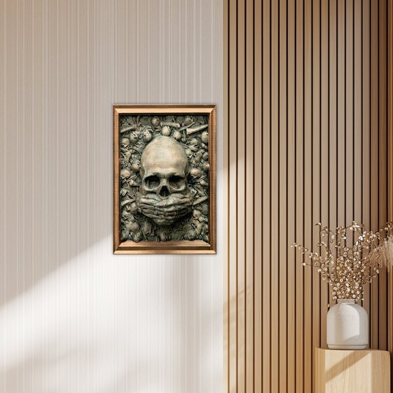 Framaskull 3D Halloween Three Wise Skulls Framed Picture