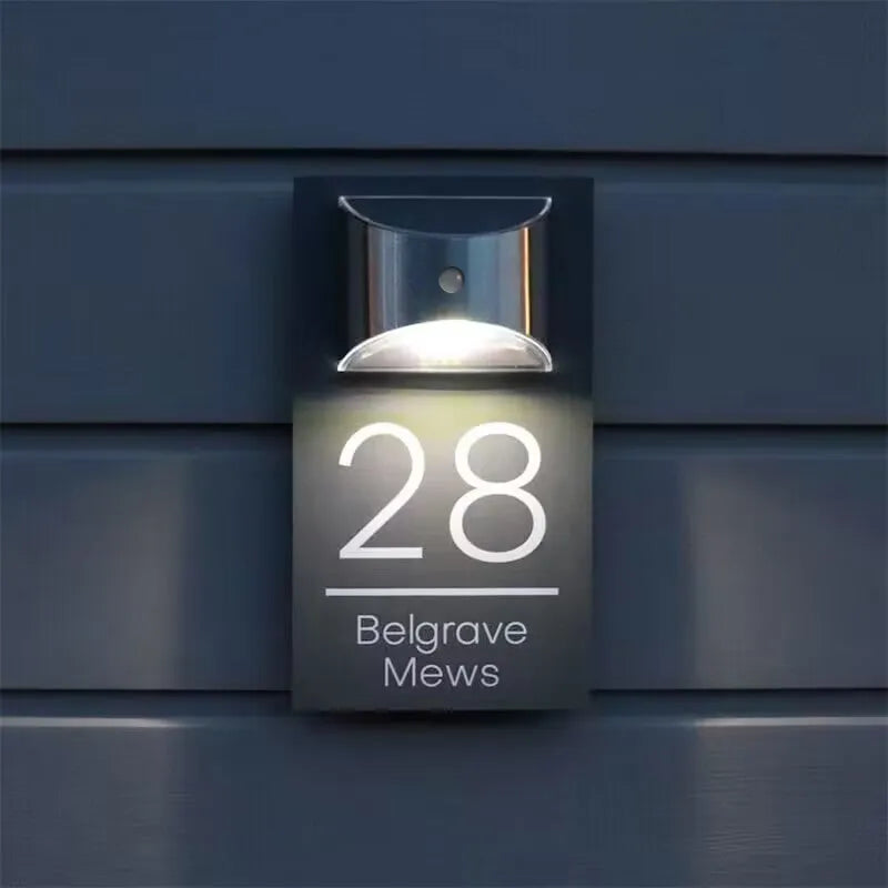 GlowHome™ - Personalized modern solar door plaque