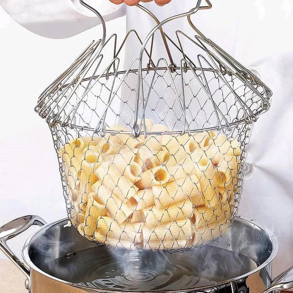 ChefPro™ - Stainless steel cooking basket with pull-out colander