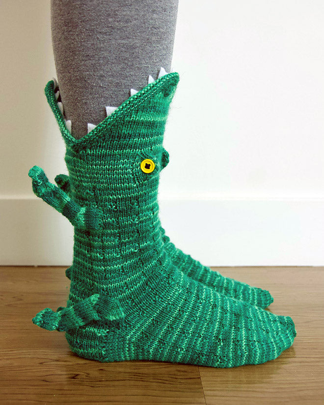 Crocky™ - Knitted socks with crocodile