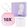 Signil™ Mini LED 10x Magnifying Cosmetic Mirror with different light settings, USB chargeable