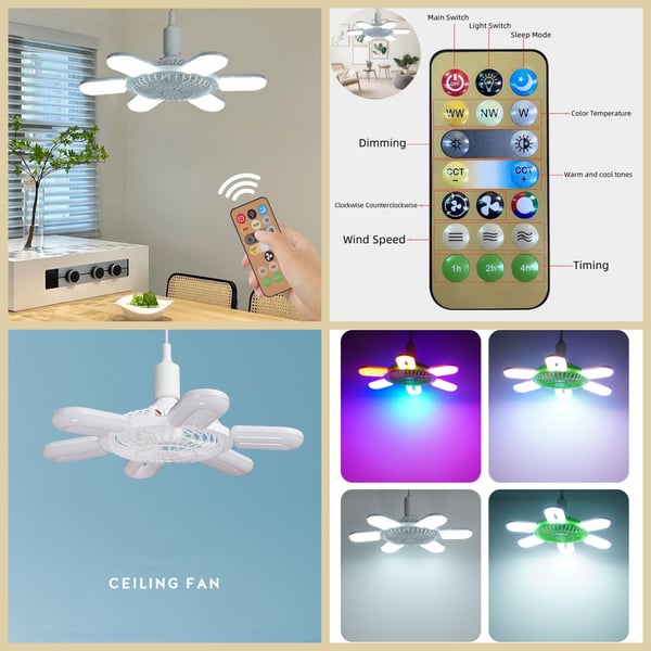 | Litebreeze 2 in 1 6 Light Foldable Fan