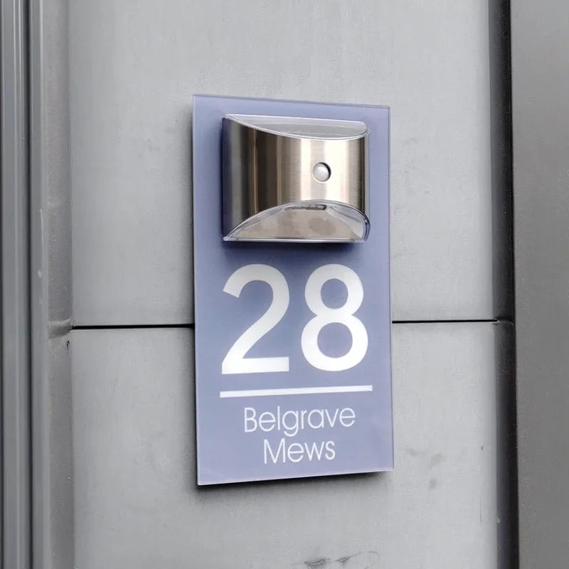 GlowHome™ - Personalized modern solar door plaque