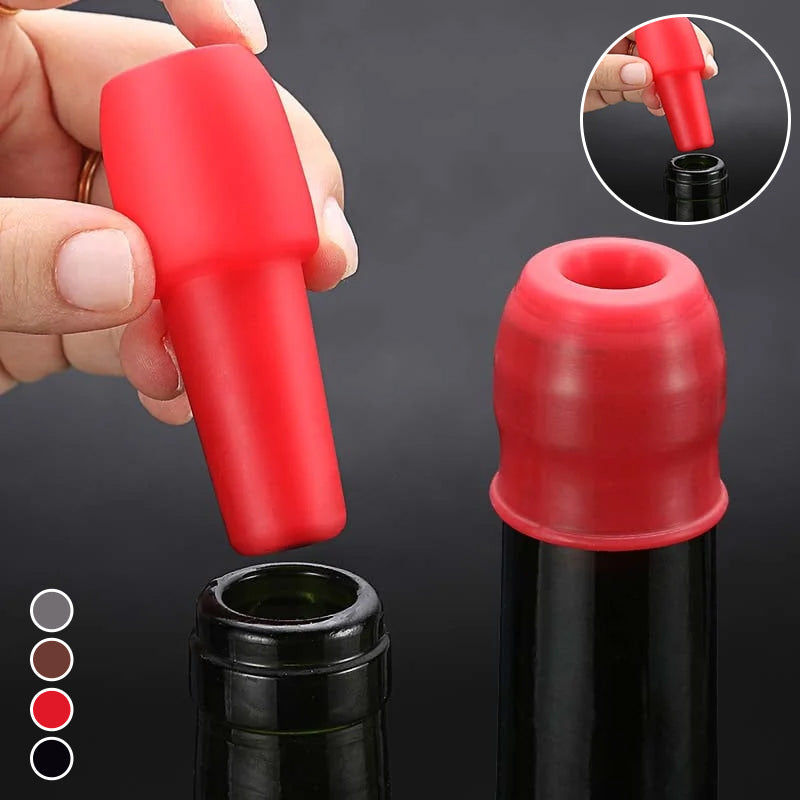 Silistop Silicone Wine & Champagne Bottle Stoppers | Set of 10 PCS