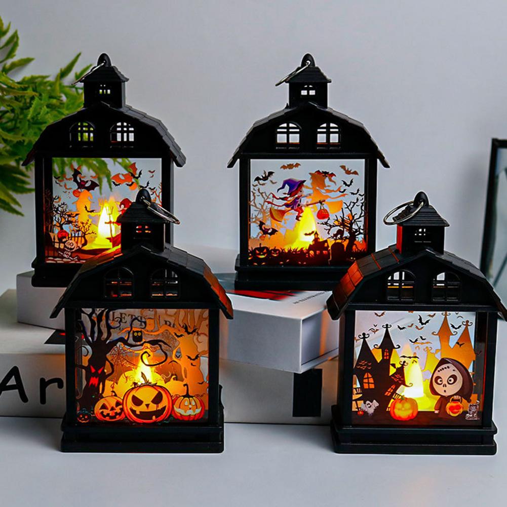 Illuminova Vintage Halloween Lantern with Flameless Candle - Set of 4