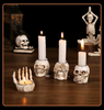 | Skullight 3pc Halloween Skull Candle Holder Set