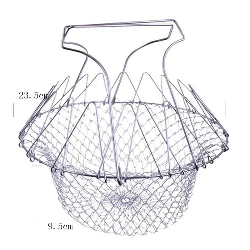ChefPro™ - Stainless steel cooking basket with pull-out colander