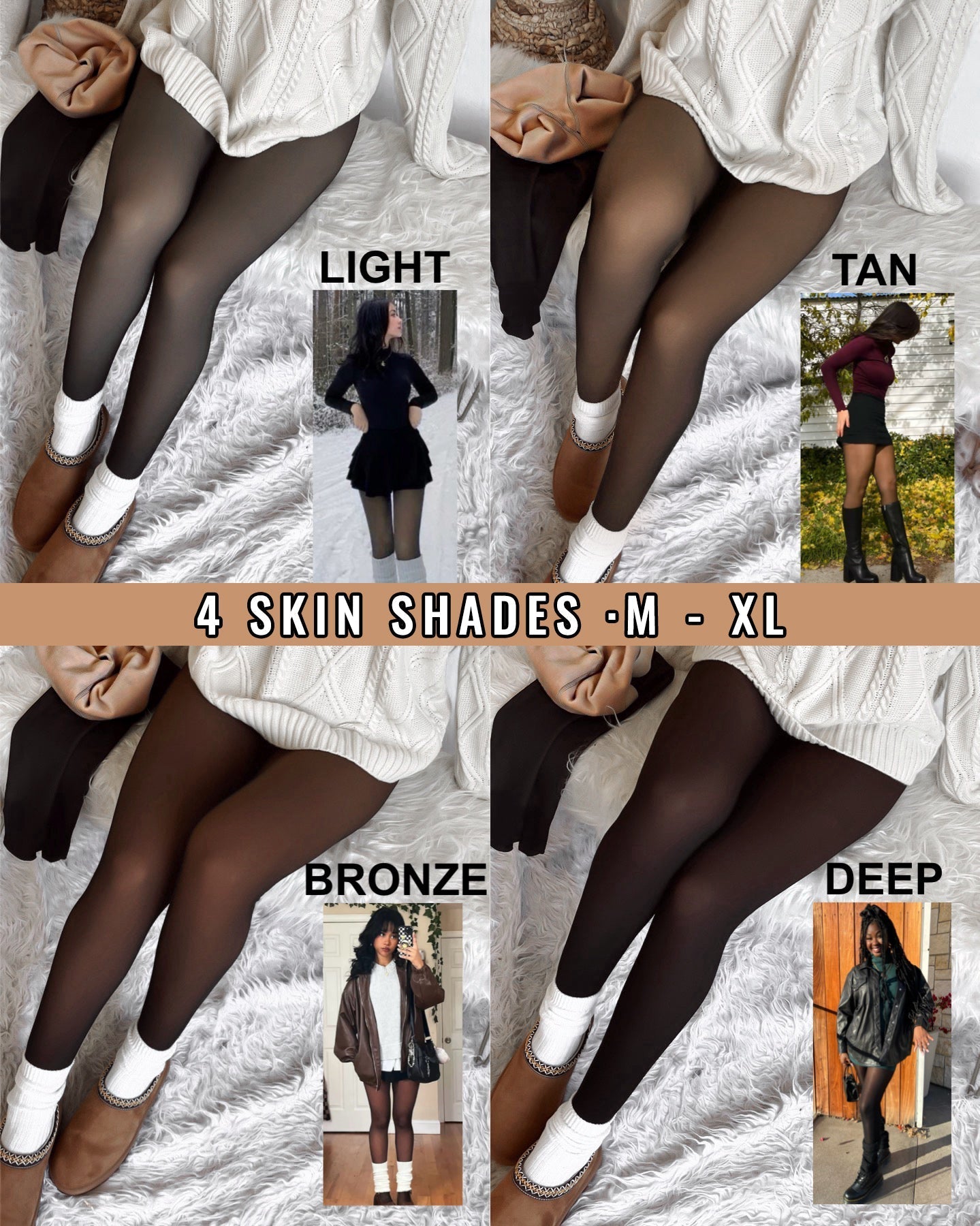 SheerCozy™ | Translucent tights with fleece lining