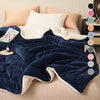 Double-layered, thickened plush lambswool blanket