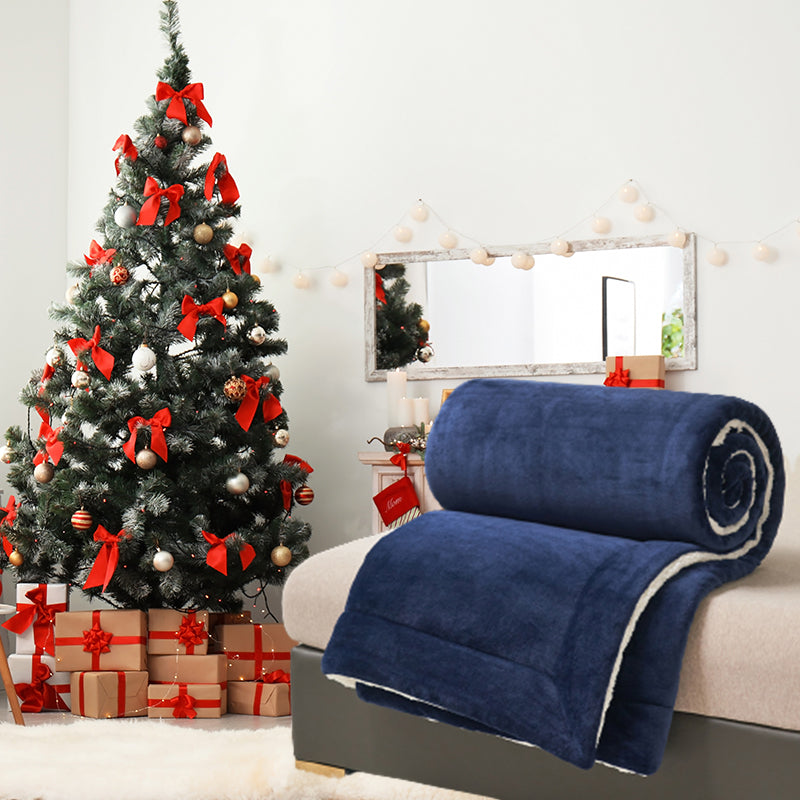 Double-layered, thickened plush lambswool blanket